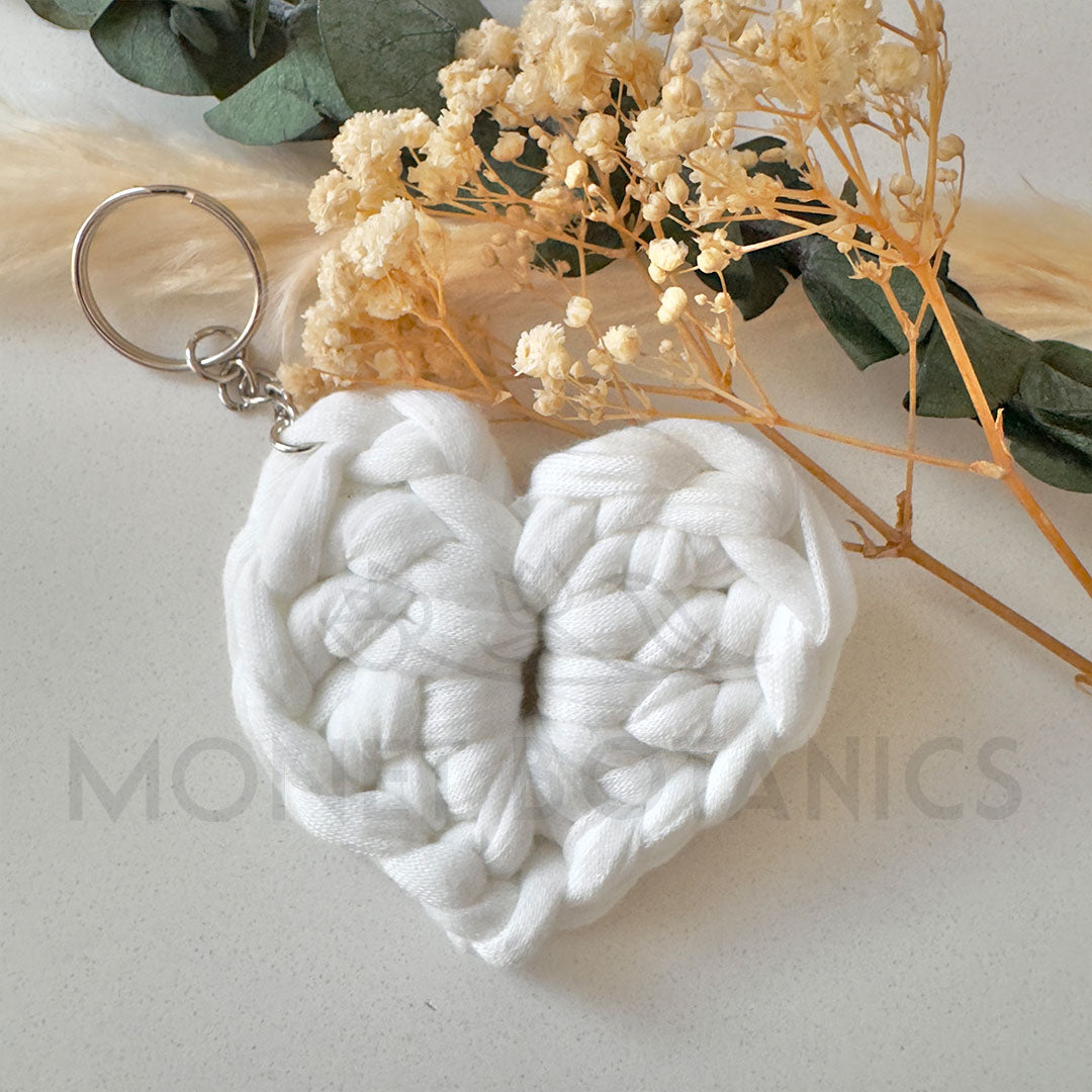 Heart Keychain White